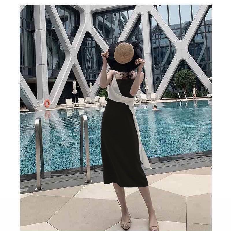 Đầm Lửng Hai Dây Ôm Eo Thời Trang Mùa Hè Dành Cho Nữ