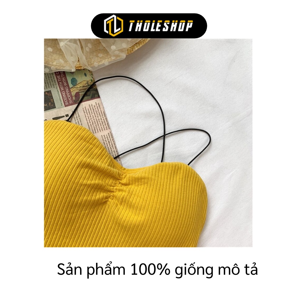 Áo Bra Nữ - Áo Croptop 2 Dây, Đan Dây Đi Biển, Có Đệm Mỏng, Chất Thun Co Giãn 8866