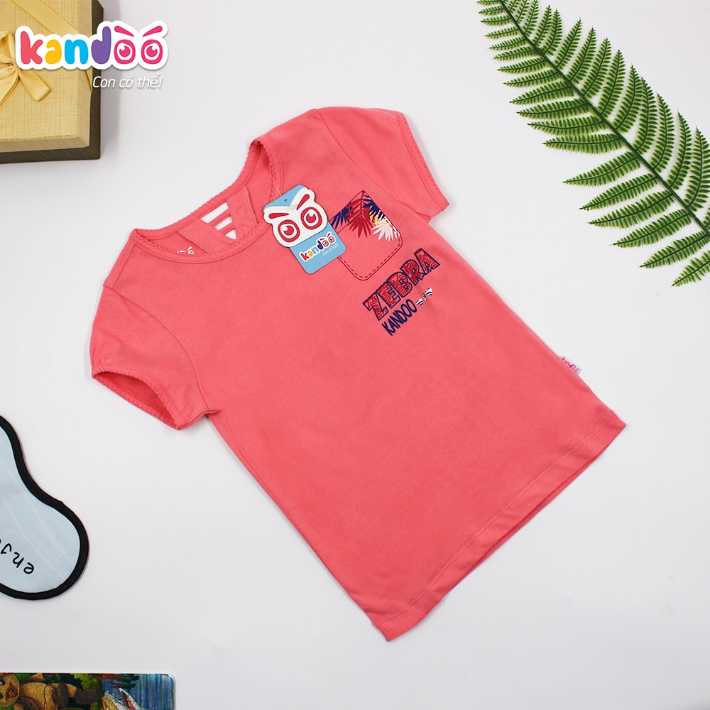 Áo T-shirt bé gái KANDOO, in hình đáng yêu thoải mái hoạt động, 100% cotton cao cấp mềm mịn, thoáng mát - DGTS1736