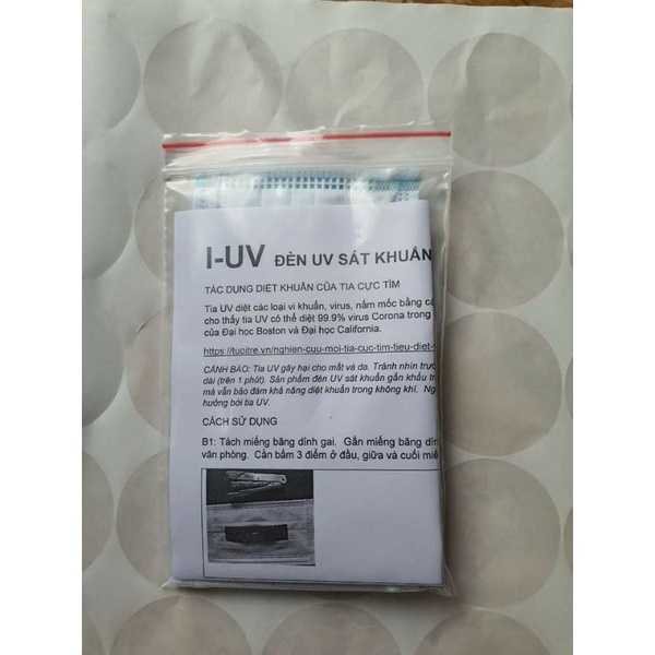 [HCM] Đèn UV Diệt Khuẩn  * * * Đèn UV Gắn Khẩu Trang Diệt Khuẩn - Khử Trùng *** Dải 5 Đèn Led Tia Cực Tím UV-A