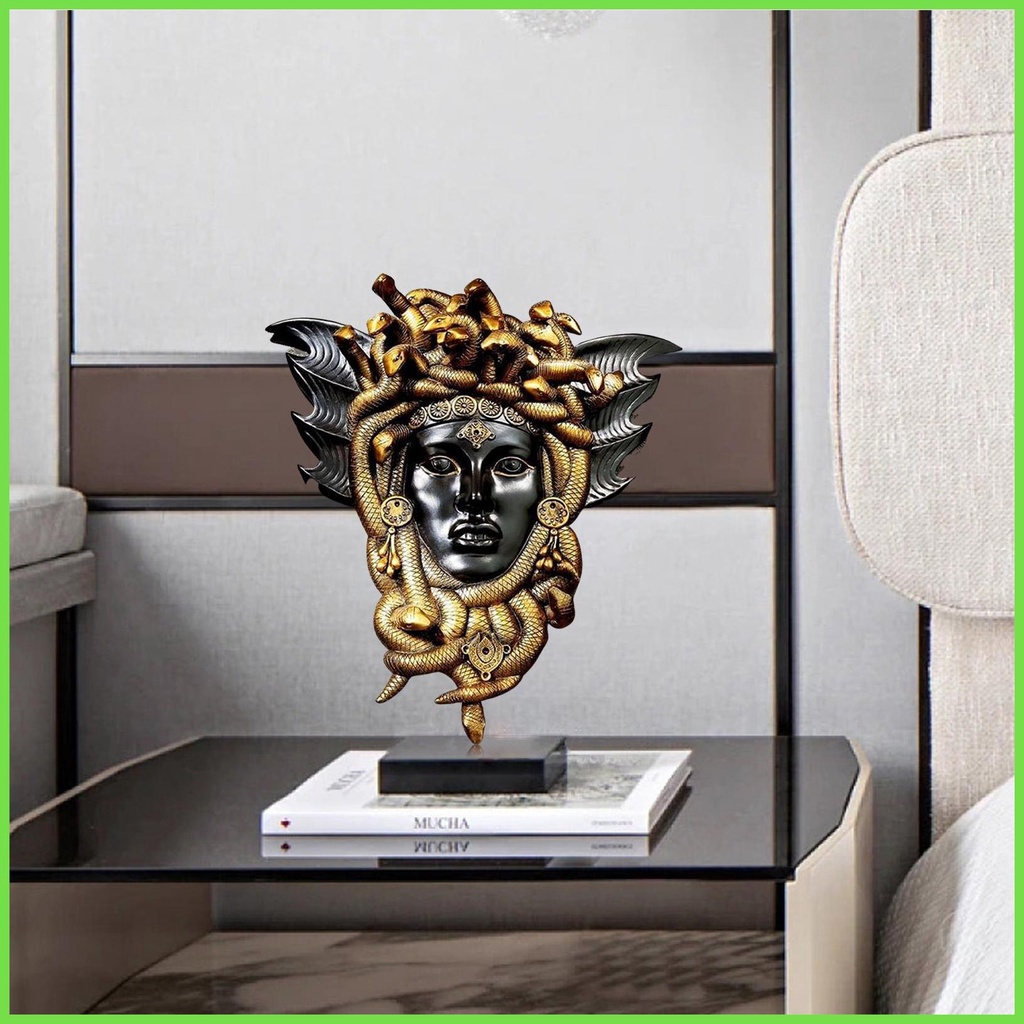 Mô Hình Tượng Thần Thoại Hy Lạp Medusa Cổ Điển Bằng Nhựa Resin Trang Trí Nhà Cửa