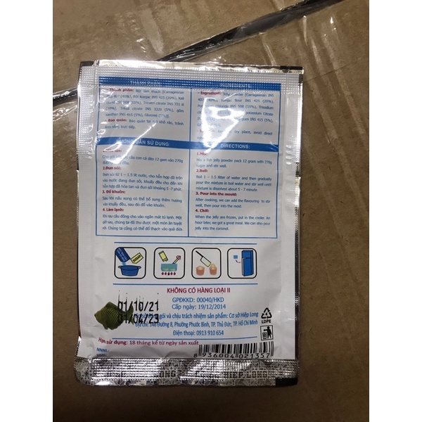 Bột rau câu con cá dẻo Hiệp Long 12g