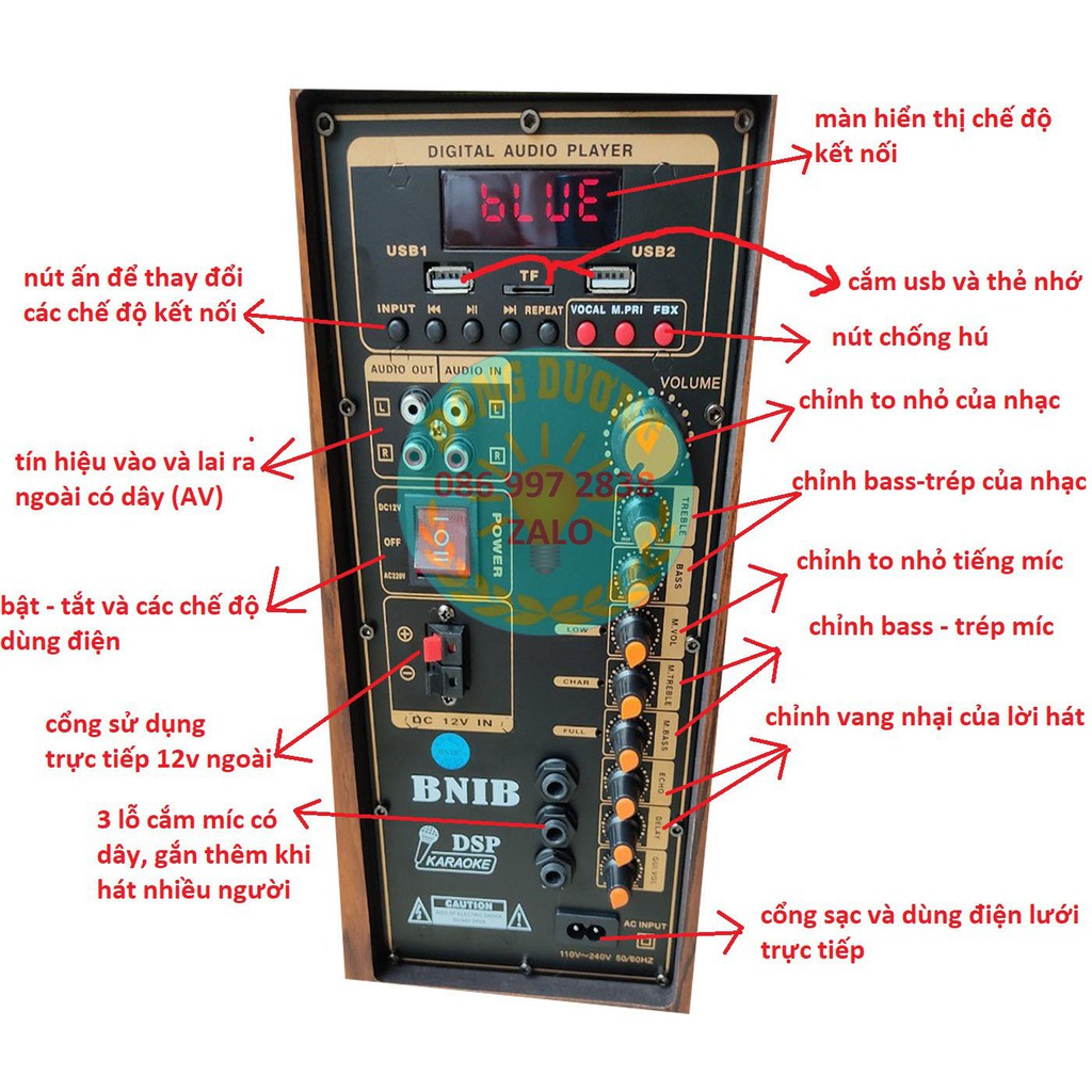 HÀNG NGON GIÁ RẺ - LOA KÉO 40 ( 3 TẤC ) BNIB 1598 - 2 ĐƯỜNG TIẾNG - PIN KHỎE - BASS SÂU - VỎ GỖ ĐẸP