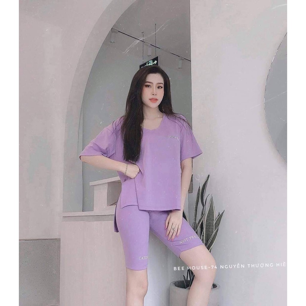 Đồ bộ cổ tim,  chất liệu vải thun Cotton 100%, 3 size, 45-80kg vừa, 675 | BigBuy360 - bigbuy360.vn