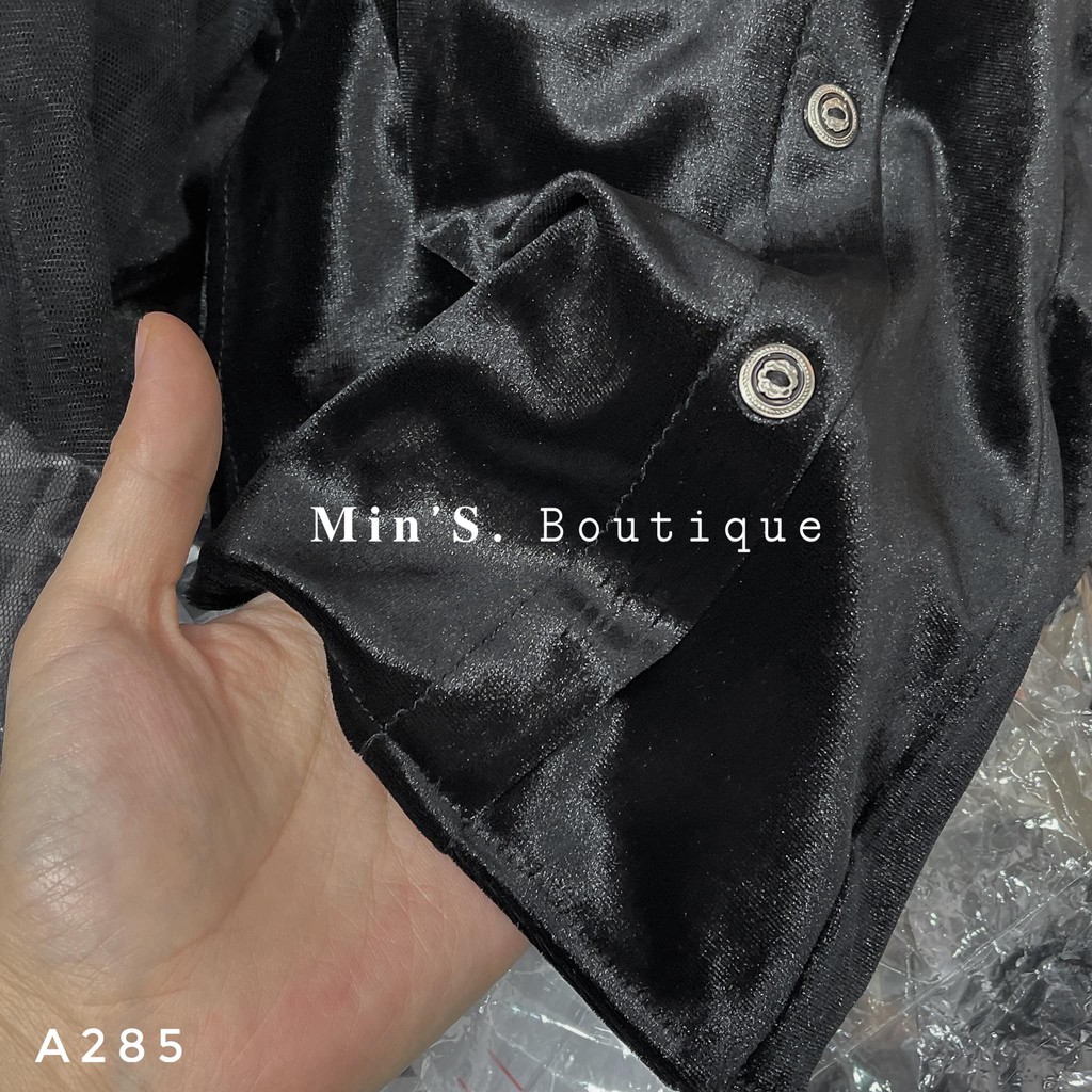 Áo nhung pha lưới