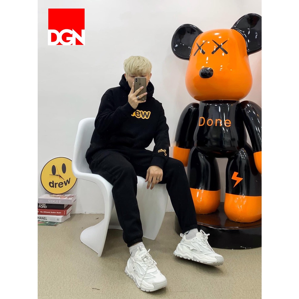 set áo quần đơn giản, combo DREW nỉ bông