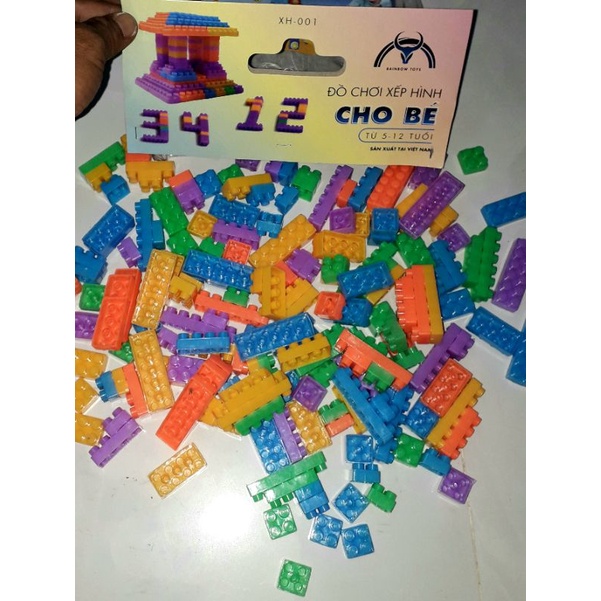 Sét 180 mảnh ghép gạch lắp ráp xếp hình đa năng bằng nhựa nhiều màu rất đẹp