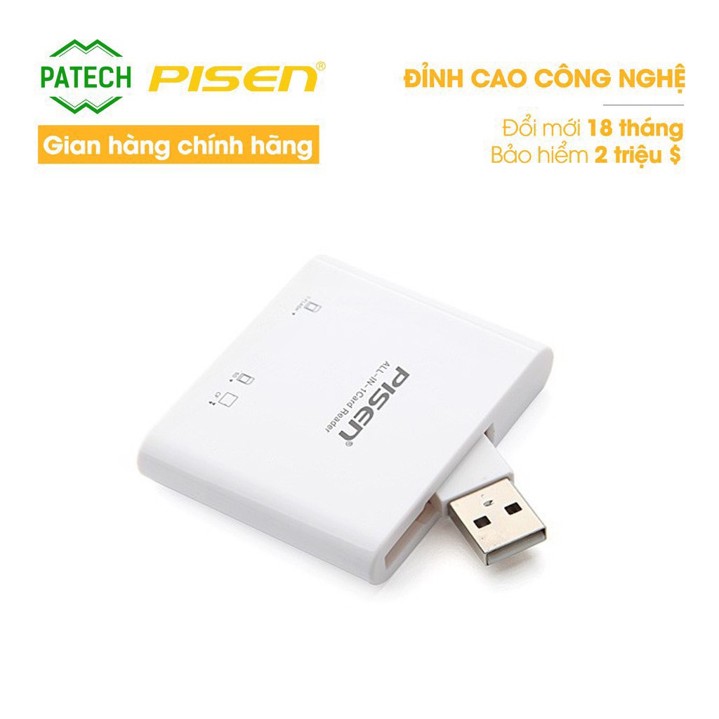 Đầu đọc thẻ Pisen All-In-1 USB 2.0 ( 3 Slots ) - Hàng chĩnh hãng