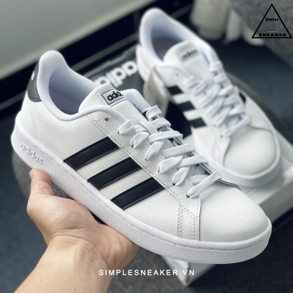 Giày Thể Thao Adidas Grand Court White Black FREESHIP Hàng Chính Hãng - Giày Sneaker Nam Nữ - Simple Sneaker [F36483]