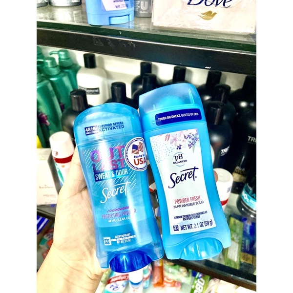 LĂN KHỬ MÙI SECRET 24H DẠNG GEL 73g &amp; SÁP 59g MỸ