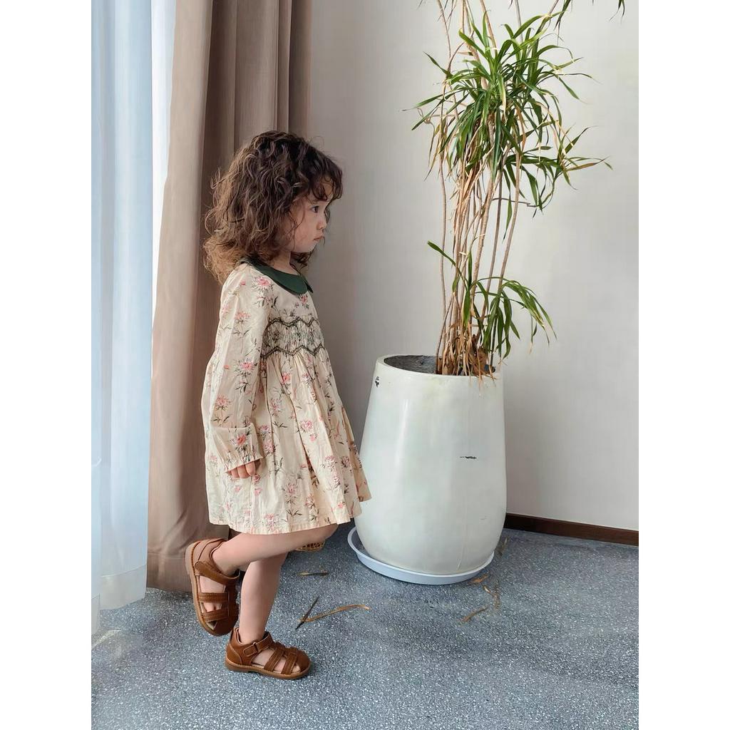 Sandal bé trai bé gái, dép quai hậu xăng đan rọ phong cách retro Hàn quốc cho bé da mềm đế chống trơn trượt tốt 21-30