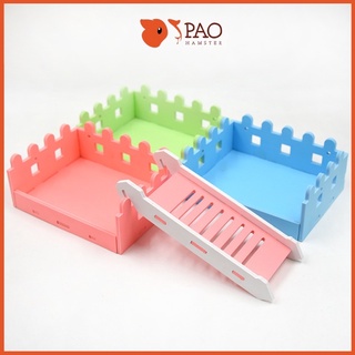 Gác lửng, tầng lửng chuồng hamster kèm thang thiết thiết kế nội thất, trang trí chuồng cho hamster