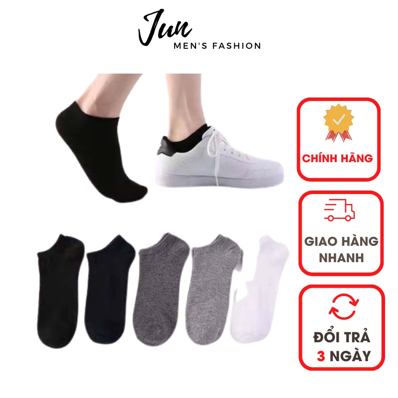 Vớ tất cổ ngắn nam nữ, vớ thể thao cotton trơn JUN FASHION STORE mềm mịn, kháng khuẩn, khử mùi và thoáng khí