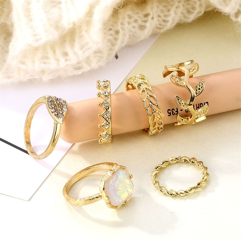 Set 6 Nhẫn Đeo Đốt Ngón Tay Thời Trang Cho Nữ