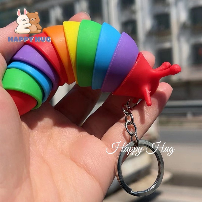 Móc khóa hình con ốc sên, đồ chơi giảm stress  ngộ nghĩnh độc đáo chất liệu nhựa bền đẹp - Happy Hug