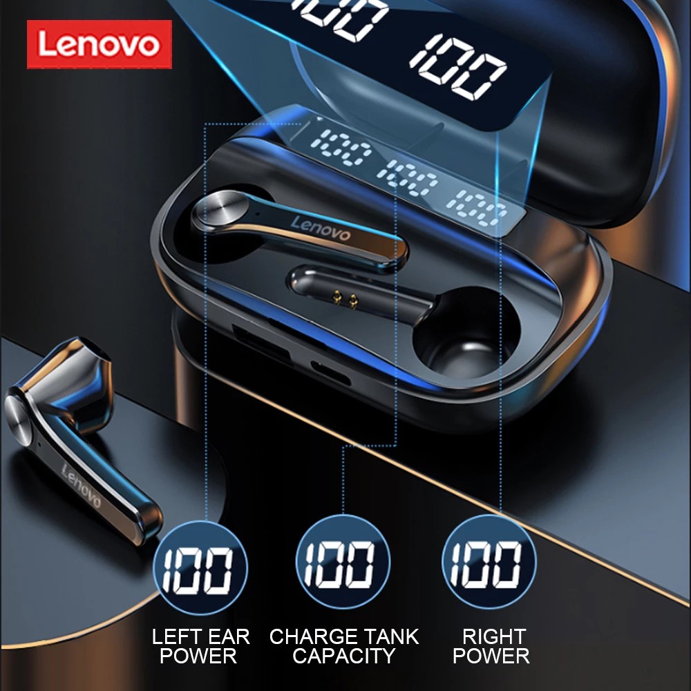 Tai Nghe Bluetooth 5.1 Không Dây Chống Nước Có Đèn Led Cho Lenovo Qt81