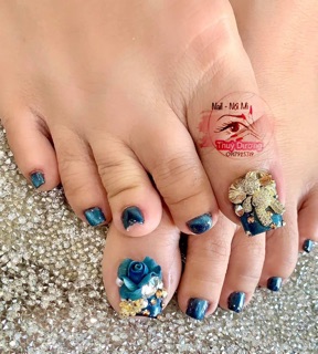 Hoa Bột Nail -set 2 bông Hoa Hồng Đá