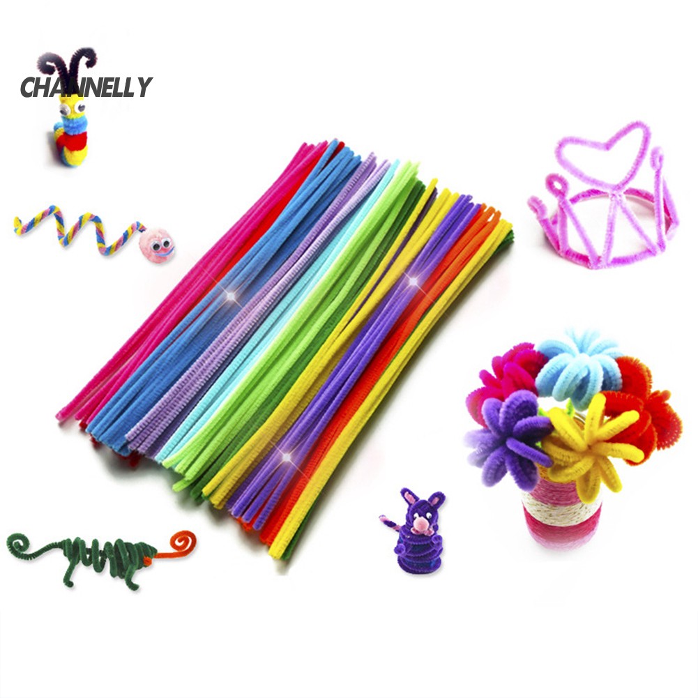 Set 100 dây kẽm nhung nhiều màu sắc dùng để tạo hình sáng tạo độc đáo cho bé