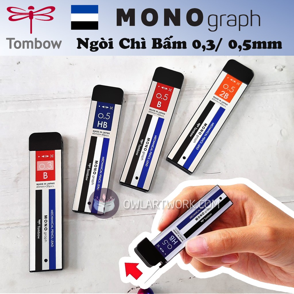 Ngòi Chì Bấm Cơ Khí Tombow Mono 0.3/0.5mm