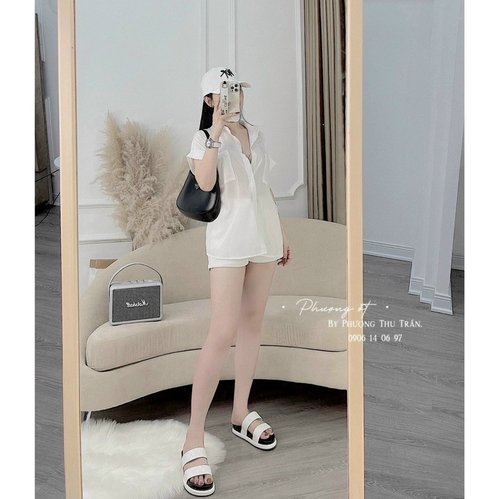 Áo sơ mi kiểu ngắn tay nhiều màu xiangtop