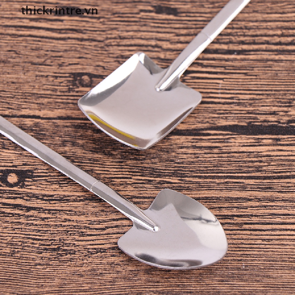 Set 4 Muỗng Cà Phê Bằng Thép Không Gỉ Phong Cách Retro