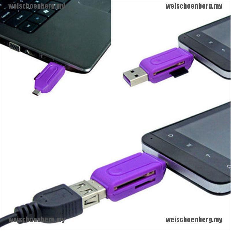 Đầu đọc thẻ nhớ micro usb 2.0 otg 2 trong 1 cho android