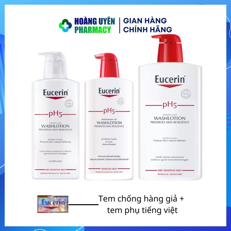 Sữa tắm cho da nhạy cảm Eucerin pH5 1000ml