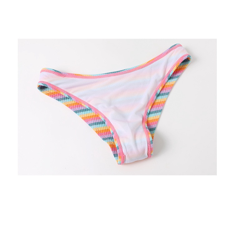 Bộ Đồ Bơi Ba Mảnh Họa Tiết Kẻ Sọc Màu Sắc Phong Cách Nhật Bản Thời Trang Quyến Rũ Cho Nữ