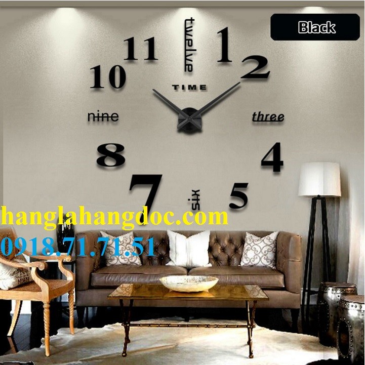 Đồng hồ dán tường tự sáng tạo DIY Clock (loại lớn) đường kính 1,5m version 3