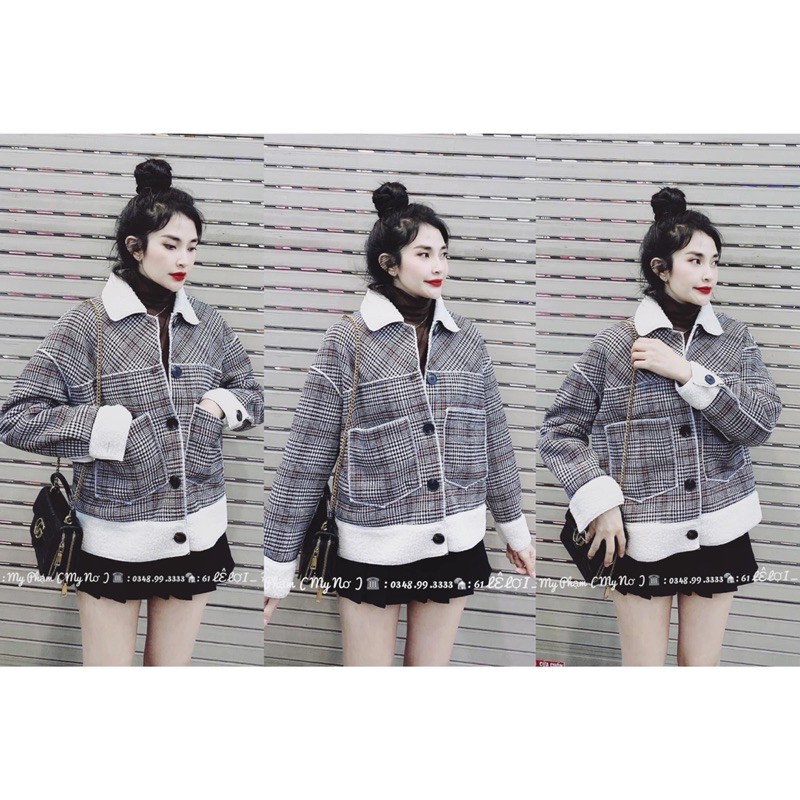 ÁO KHOÁC KẺ DẠ 1 LƠP PHỐI LÔNG SIÊU HÓT | BigBuy360 - bigbuy360.vn