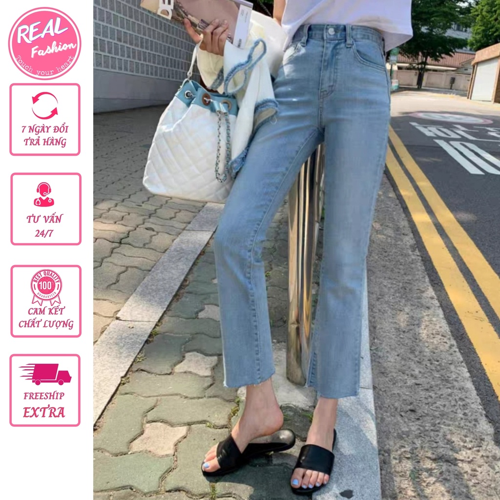 Quần Jean Nữ Ống Đứng 3 Màu, Cạp Cao, Co giãn tốt Real Fashion | WebRaoVat - webraovat.net.vn