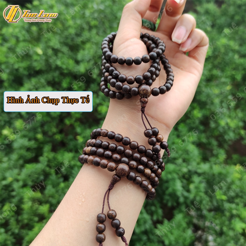 Vòng Tay Trầm Hương Tốc Vườn Chuỗi 108 Hạt Size 6/8mm Mùi Thơm Dịu Nhẹ Bình An May Mắn - Tuệ Lâm
