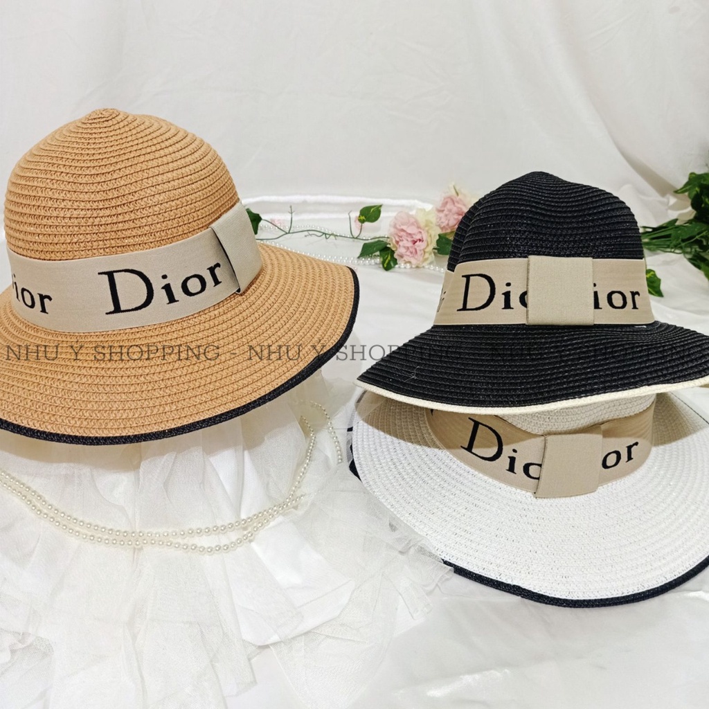 Nón cói đi biển cho nữ vành nhỏ in chữ to thắt nơ vuông sành điệu nổi bật cá tính-q12m D0 vuông