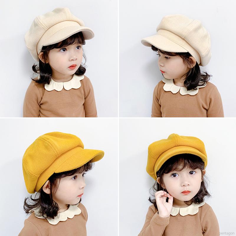Nón beret màu trơn thời trang cho bé