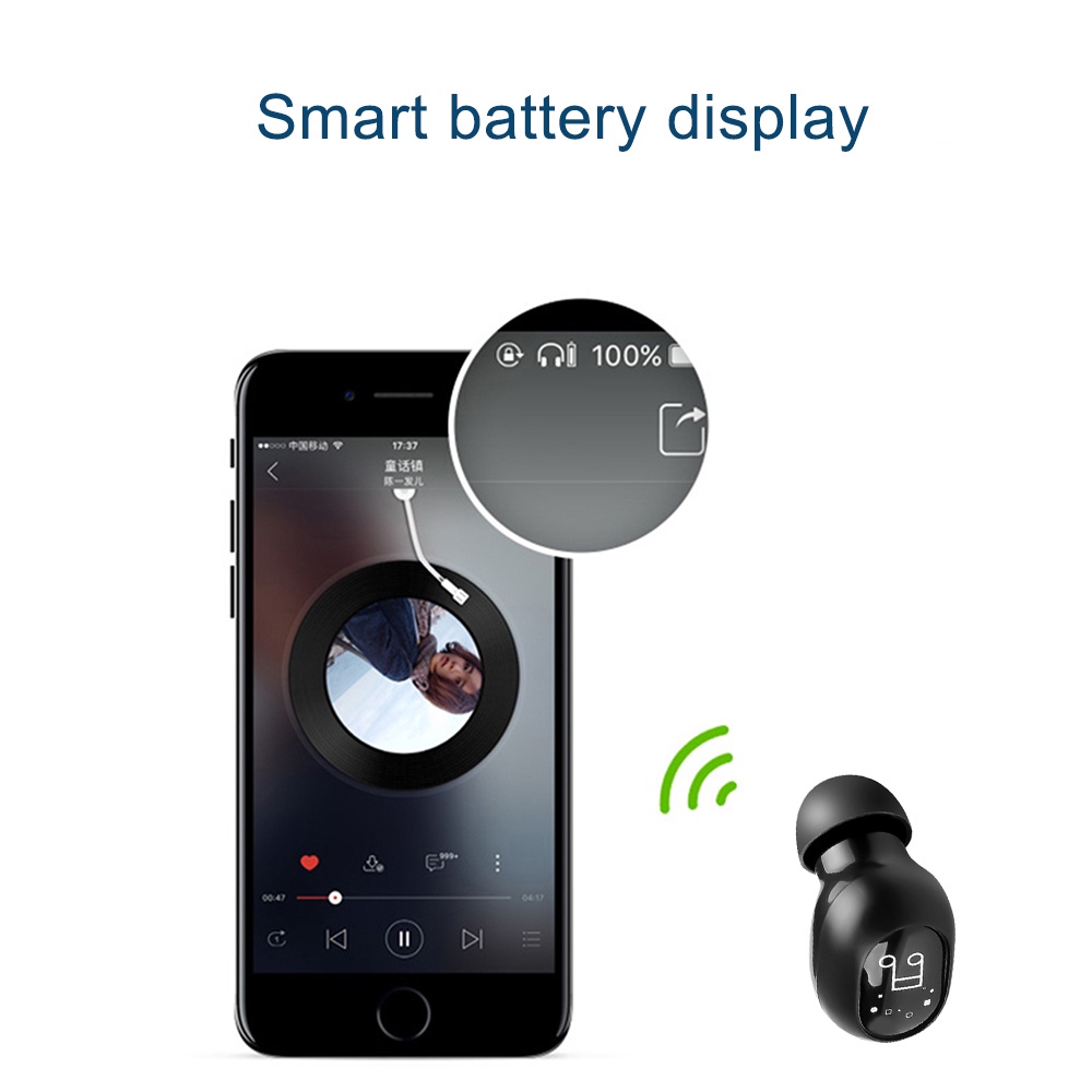 Tai nghe in-ear F911 Bluetooth 5.0 / với âm thanh loa siêu trầm / tai nghe in-ear thể thao không dây vô hình