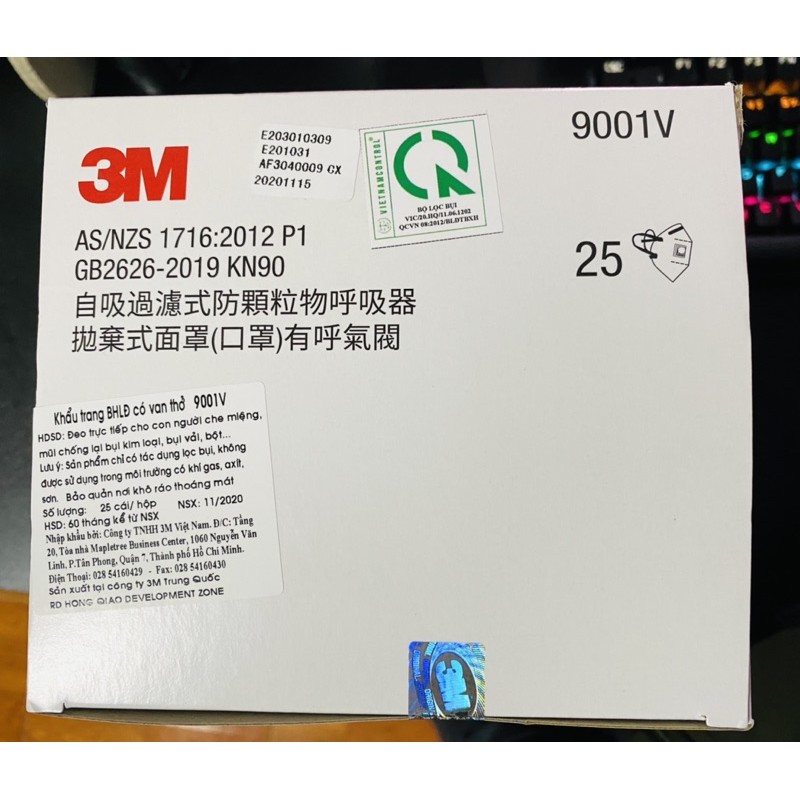 Khẩu trang 3M 9001V lọc khói bụi nano và vi khuẩn | BigBuy360 - bigbuy360.vn