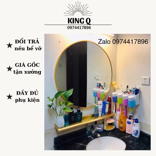 Gương tròn viền thép 𝐇𝐚̀𝐧𝐠 𝐡𝐨𝐭, 𝐠𝐢𝐚́ 𝐱𝐮̛𝐨̛̉𝐧𝐠 gương soi nhà tắm.