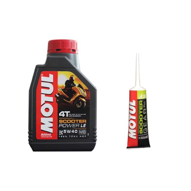 COMBO NHỚT MOTUL SCOOTER POWER LE 0.8 LÍT VÀ NHỚT HỘP SỐ MOTUL - CHO XE TAY GA