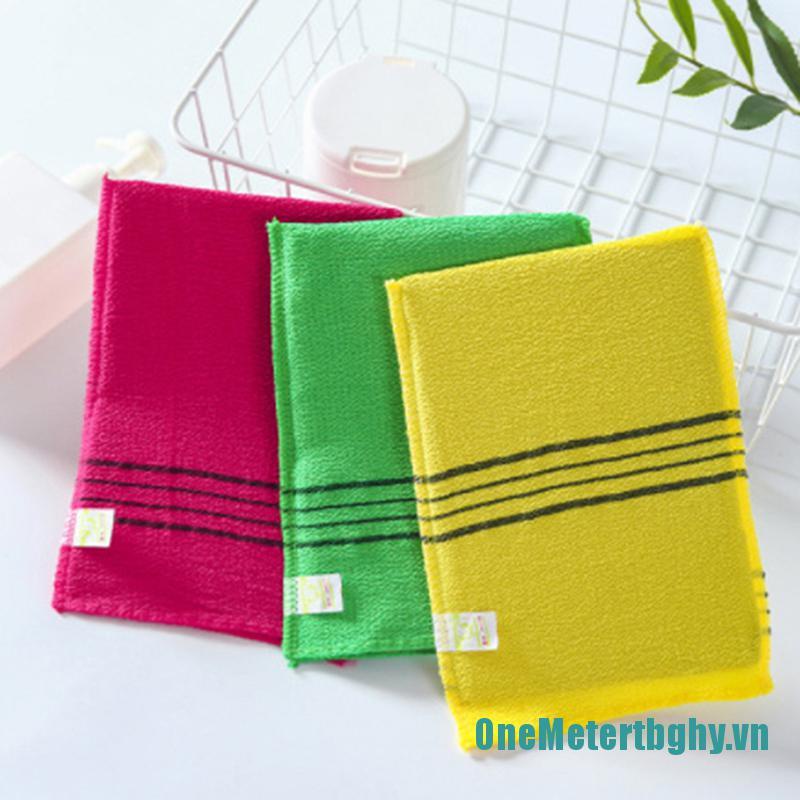 OneMetertbghy❀❀Double-sided Towel Exfoliating Bath Washcloth Body Scrub Shower Towel Portable