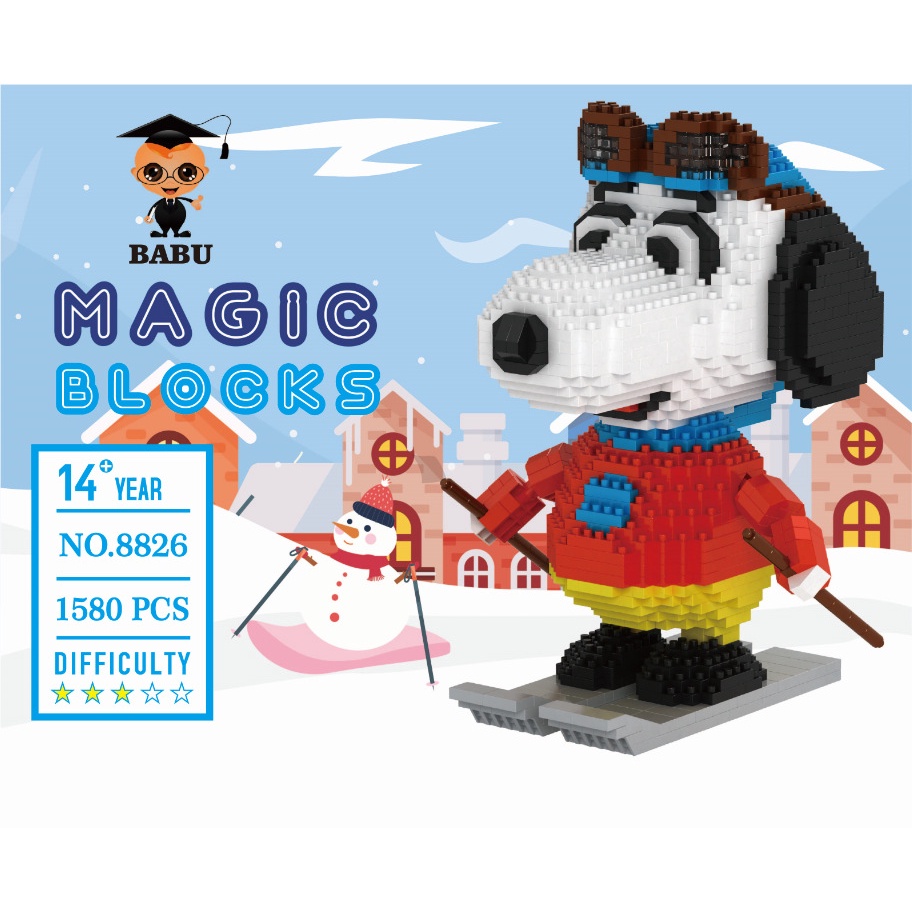 Bộ Đồ Chơi Lắp Ráp Lego Hình Chú Chó Snoopy Cỡ Nhỏ Dễ Thương