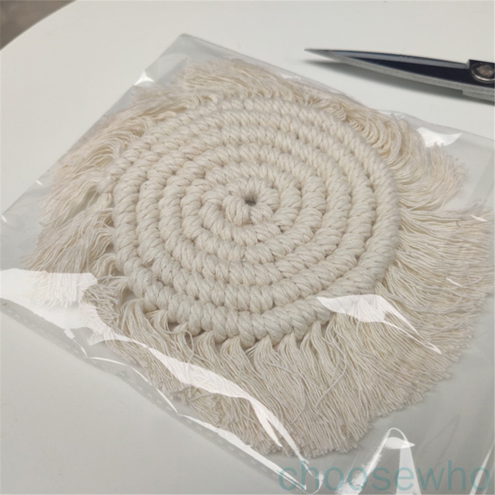 Tấm lót ly đan len bằng cotton cách nhiệt loại A 12.5cm