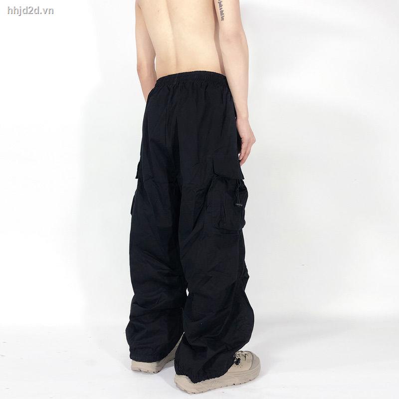 Quần Dài Dây Rút Ống Rộng Phong Cách Retro Mỹ Mùa Hè Hàng Mới Dành Cho Nam Nữ