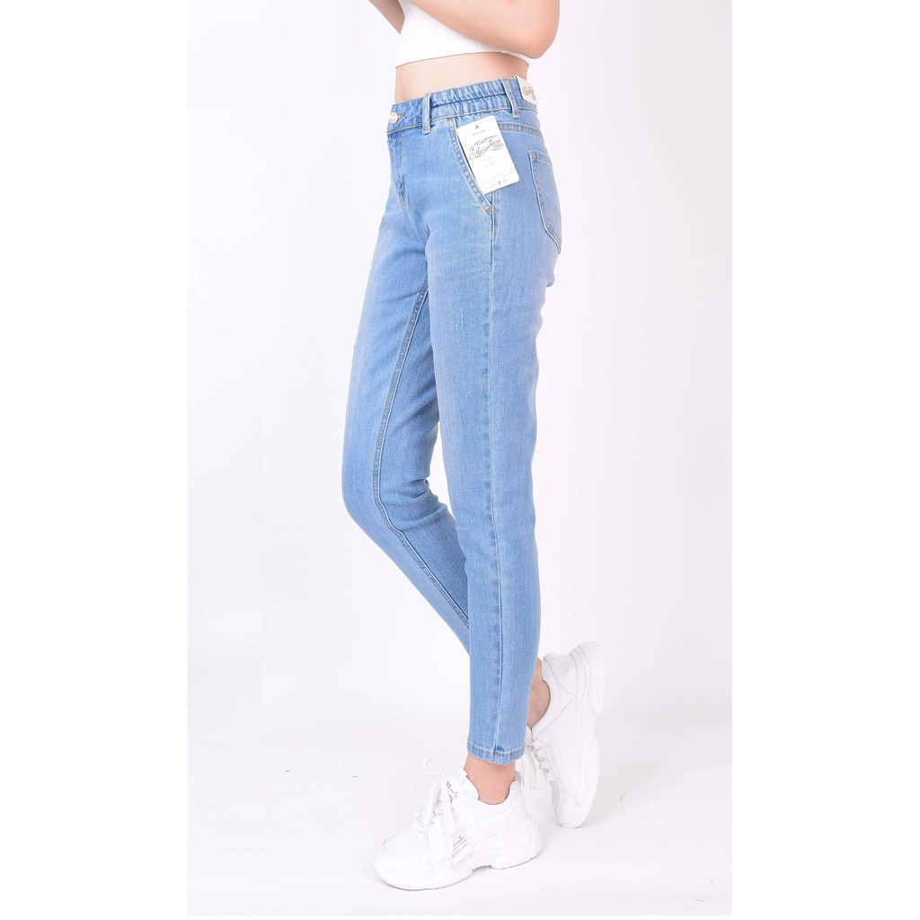 Quần jean nữ ống rộng baggy đẹp lưng cao cạp bán chun xước hàng hiệu cao cấp mã 421 VANIZEN | BigBuy360 - bigbuy360.vn