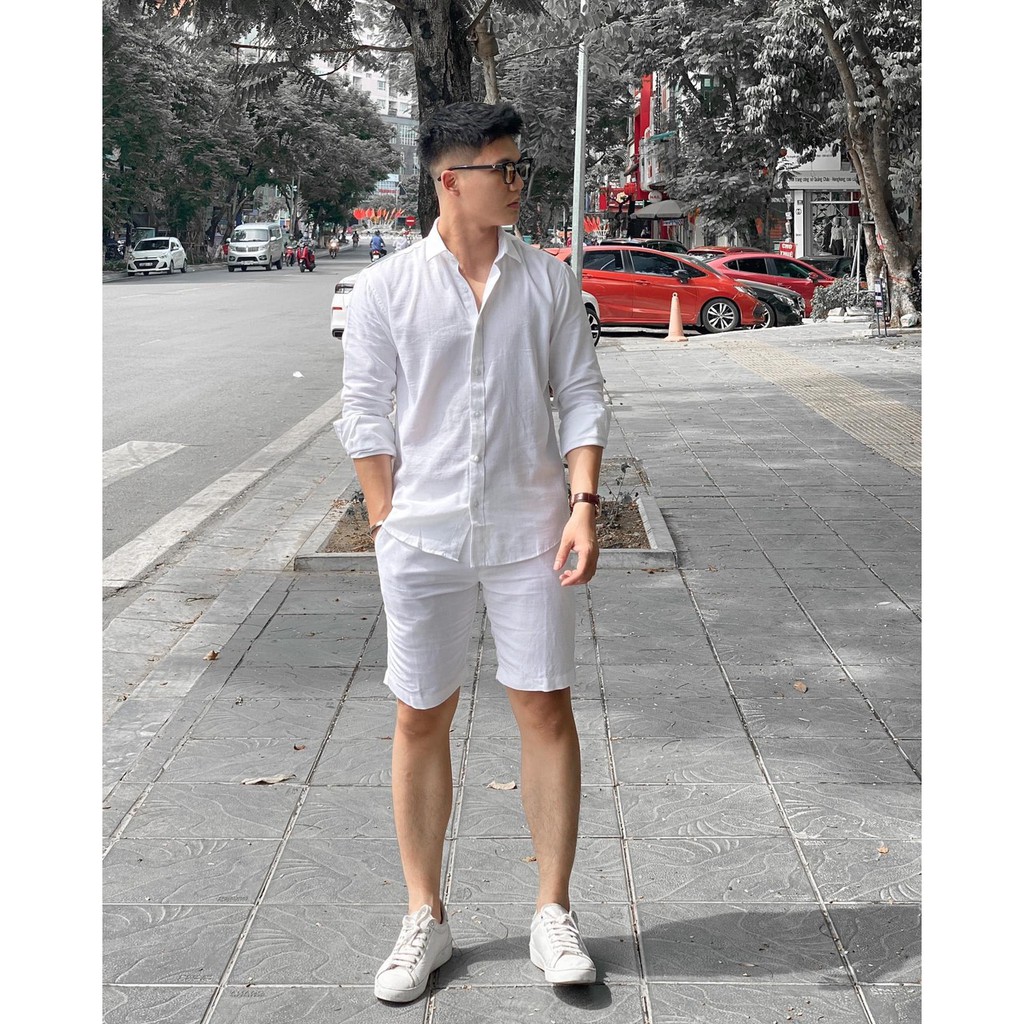 Áo sơ mi nam dài tay cổ bẻ vải linen cao cấp dày dặn mềm mịn không nhăn dáng ôm chuẩn form ASM04