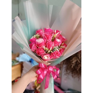 bó hoa sáp 15 bông. Tặng bạn, tặng mẹ. Tặng cô gì đều ok luôn nè.