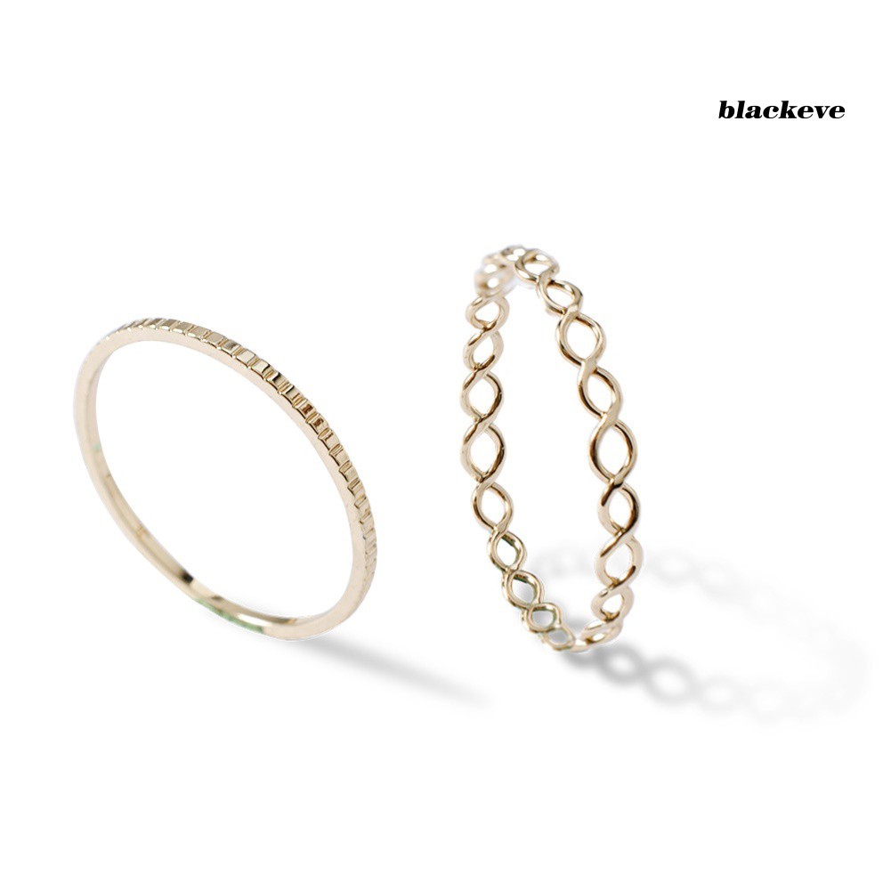 Set 9 Nhẫn Đeo Tay Kim Loại Đính Đá Thời Trang Cho Nữ