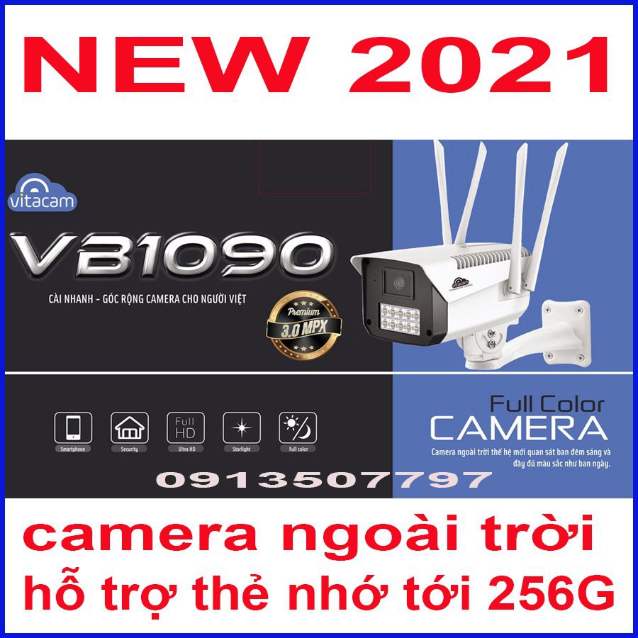 CAMERA NGOÀI TRỜI IP VITACAM VB1090 - 3MPX -2MPX ULTRA HD 1080 - ĐÈN STARTLIGHT QUAN SÁT MÀU NGÀY ĐÊM