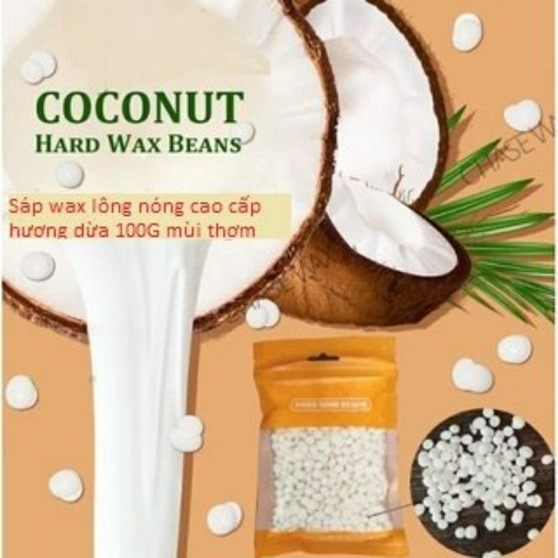 Sáp Wax Lông Coconut Hương Sữa Dừa,Mẫu Mới Bịch 100g-Mua Sáp Tặng 2 Que