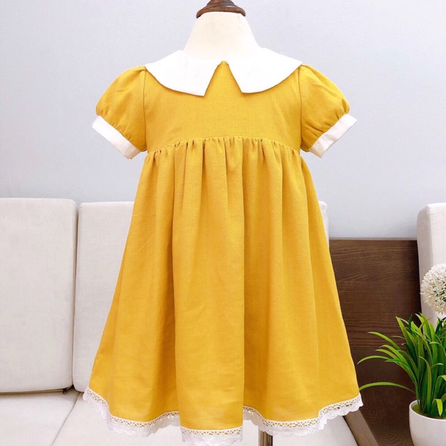 Đầm June linen vàng