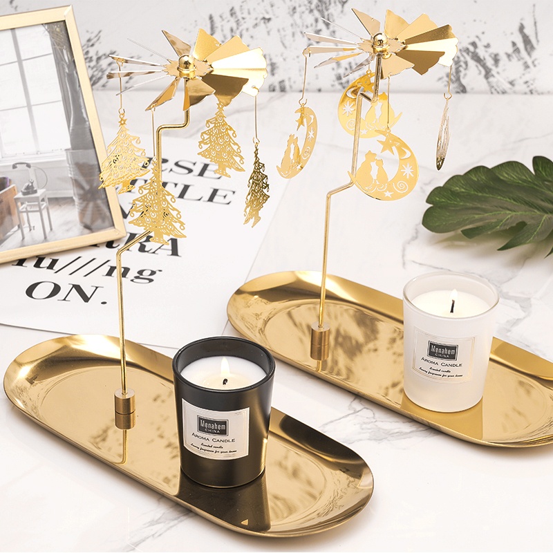 Chong Chóng Xoay + Khay Đựng Nến Thơm Cao Cấp  - CK01